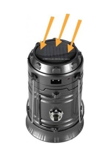 Alev Efektli Kamp Lambası Güneş Enerjili Şarj Edilebilir Usb Lamb