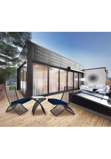 Letto Metal Bahçe Oturma Grubu Antrasit