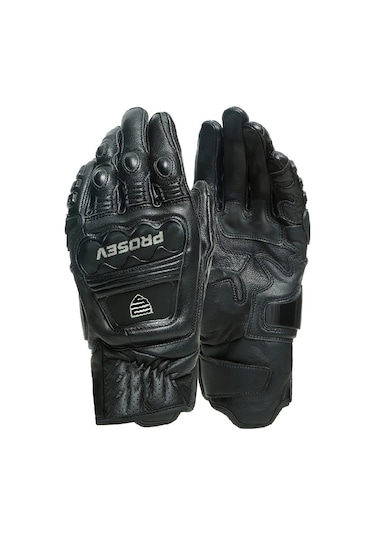 Motoanl Motosiklet Eldiveni Carbon Titanium Full Koruma Deri Motorcu Eldiven Siyah