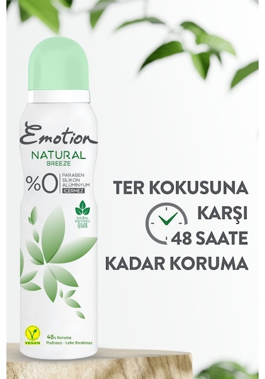 Emotion Natural Breeze Kadın Sprey Deodorant 3 x 150 ML