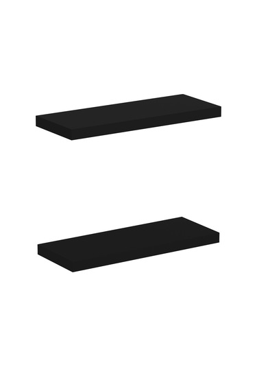 Minar Gizli Tutuculu 2'li Duvar Rafı 60 Cm - M.siyah
