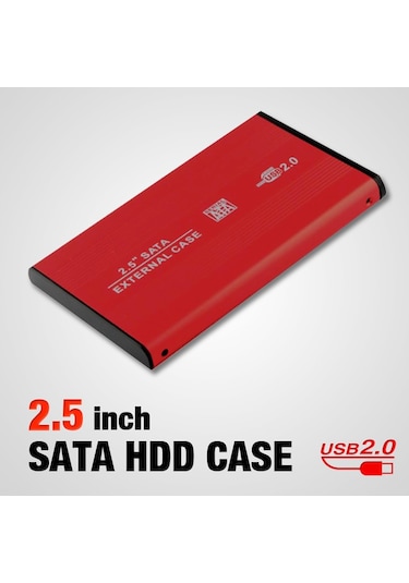 2.5 Inç Kırmızı Sata Harddisk Kutusu - Hdd Kutu