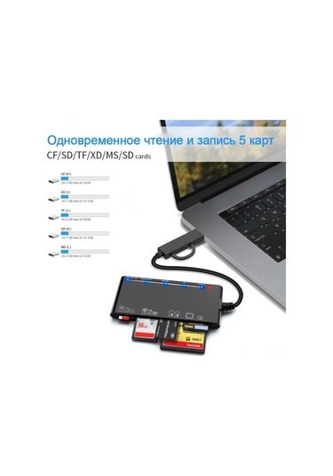 Jeemson 7-in-1 Usb 3.0 Kart Okuyucu: Cf/xd/ms/sd/tf Kartları İçin Çok Fonksiyonlu Usb Çevirici, Taşınabilir Veri Aktarım Aleti