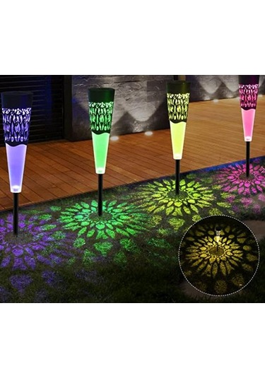 Mighty 6 Li Paket Rgb Çok Renkli Güneş Yolu Güneş Enerjili Bahçe Aydınlatma Solar Bahçe Süsü Set - Tekli Set