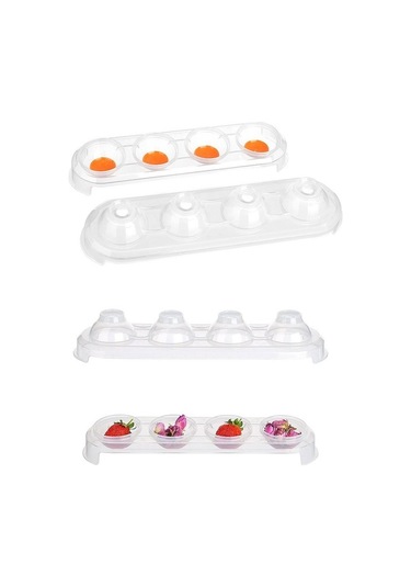 Periboia Silikon Tabanlı 4 Bölmeli Şeffaf Buz Kalıbı Yuvarlak Buz Renkli