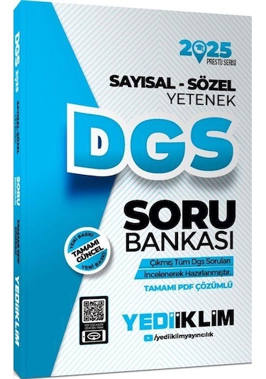 Yediiklim Yayınları 2025 Dgs Sayısal Sözel Yetenek Tamamı Pdf Çözümlü Soru Bankası