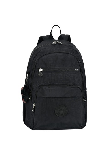 Cakard Siyah Sırt Çantası Okul Çantası Desenli