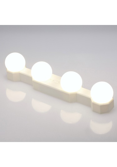 Maiyame Usb Şarjlı 4 Led Ampüllü Aynalı Aydınlatma, Kablosuz Ve Taşınabilir, Çift Renk Sıcaklığı, 5 Parlaklık Seviyesi, Kolay Kurulum. Beyaz
