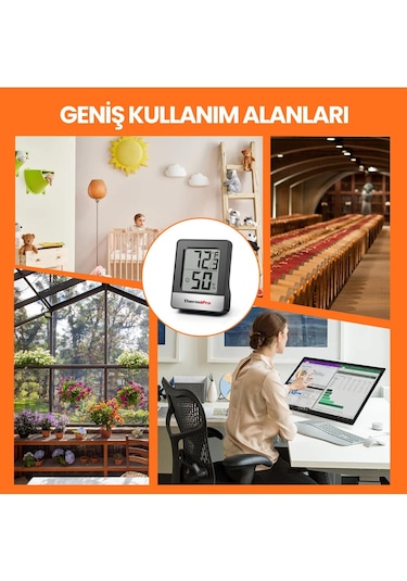ThermoPro TP49B Mini Iç Mekan Dijital Sıcaklık ve Nem Ölçer Termometre