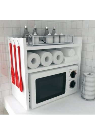 Mutfak Tezgah Üstü Mikrodalga Fırın Raf Dolap Düzenleyici