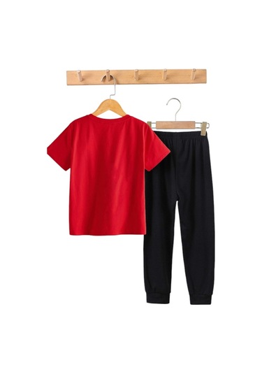 Çocuk Paris Baskılı Eşofman Takımı Kırmızı