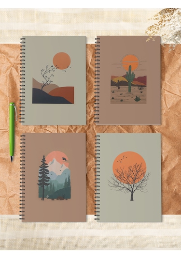 4'lü Spiralli Okul Defteri 60 Yaprak 4'lü Set - A5 Boy Çizgili 15