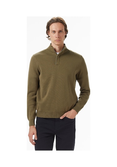 Nautica Erkek Yeşil Classic Fit Kazak Düz S57220t Yeşil