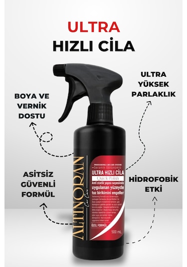 Altınoran Komple Araç Yenileme Seti - Çizik Giderici Pasta Cila, Ultra Hızlı Cila, Torpido Parlatıcı