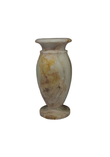 "ev Dekorasyonunda Lüks: 20 Cm Oniks Taş Küp Vazo"