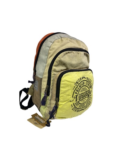 Kaliteli Vintage Disayn Sırt Gezi Çantası New Patchwork 5017 Sarı