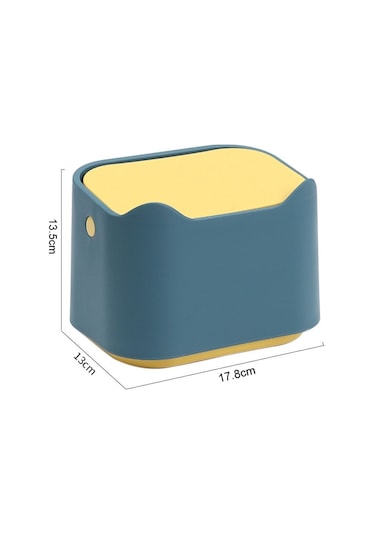 Sones 17,8 X 13 X 13,5 Cm İtmeli Masaüstü Çöp Kutusu Küçük Koku Önleyici Evcil Hayvan Kum Kabı Pembe