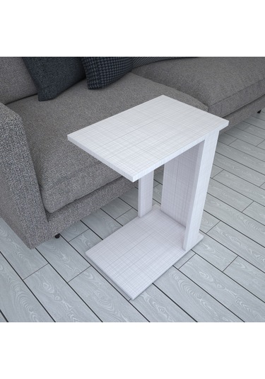 Pasific Home Çok Amaçlı Tekerlekli C Koltuk Sehpası - Açık Koton