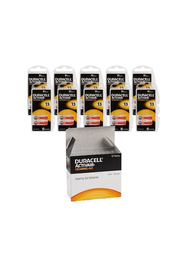 Duracell 13 Numara Işitme Cihazı Pili 10 x 6'lı