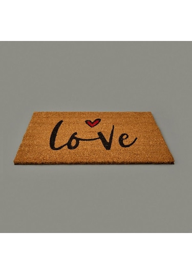 Giz Home Kalpli Love Kapı Önü Paspası - Bej - 35x60 Cm Bej