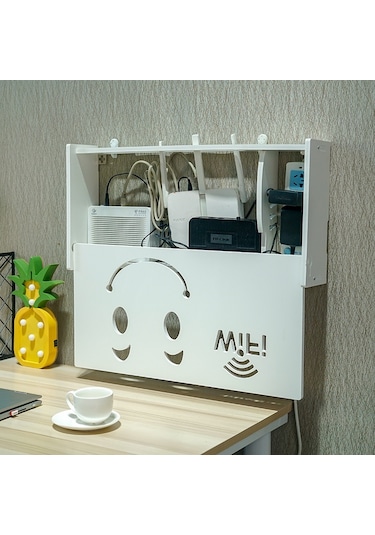 Sones Soket Yönlendirici Saklama Kutusu Set Üstü Kutu Dekorasyon Tv Dolabı Oturma Odası Bağlantı Kutusu, Boyut: 40,5x20,5x9,5 Cm Panjur