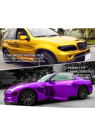 Shineyee Motor Ve Araçlar İçin Mor Ayna Desenli Pvc Kaplama Filmi - 152x20 Cm, Kırılma Ve Pas Koruma, Esnek Yapı, Kolay Uygulama