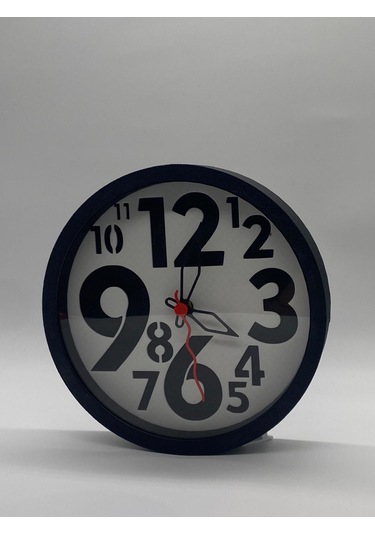 Büyük Rakamlı Modern Duvar Saati, Siyah Kasa, Eğlenceli Stil Siyah