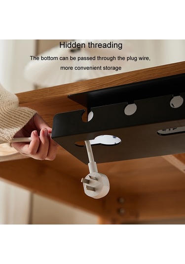 Sones Masa Altı Kablo Düzenleyici Deliksiz Ev Bilgisayar Masası Altı Güç Kablosu Fişi Depolama Rafı Siyah