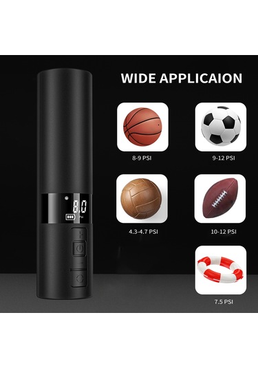 Xindoker 12 Psı Akıllı Spor Topu Pompa - Taşınabilir Kablosuz Sayısal Göstergeli, Fenerli, Futbol Basketbol İçin Lastik Uygun Değil