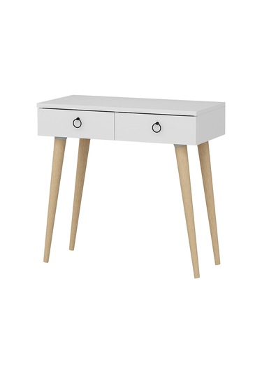 Dekorosso Arden Ahşap Ayaklı Modern Dekoratif Dresuar Beyaz 72cm Beyaz