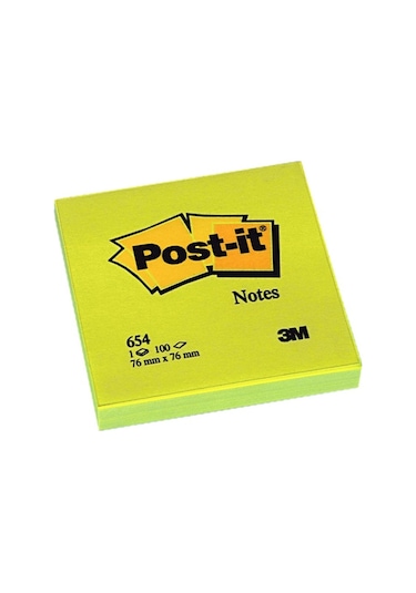 Post-İt 654 Sarı  76x76 Yapışkan Not Kağıdı