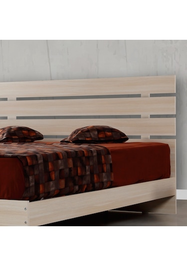 Pasifichome Huga Çift Kişilik Ahşap Karyola Meşe 180 Cm / Başlıklı Karyola