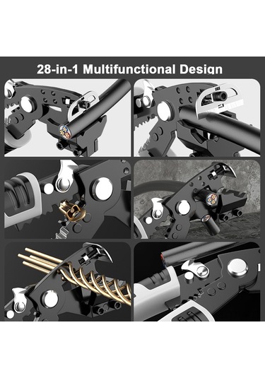 Tenfowee 28 Fonksiyonlu Profesyonel Kablo Soyma Ve Kesme Pensesi - Çok Amaçlı Kablo İşleme Aleti, 40mm Açıklık