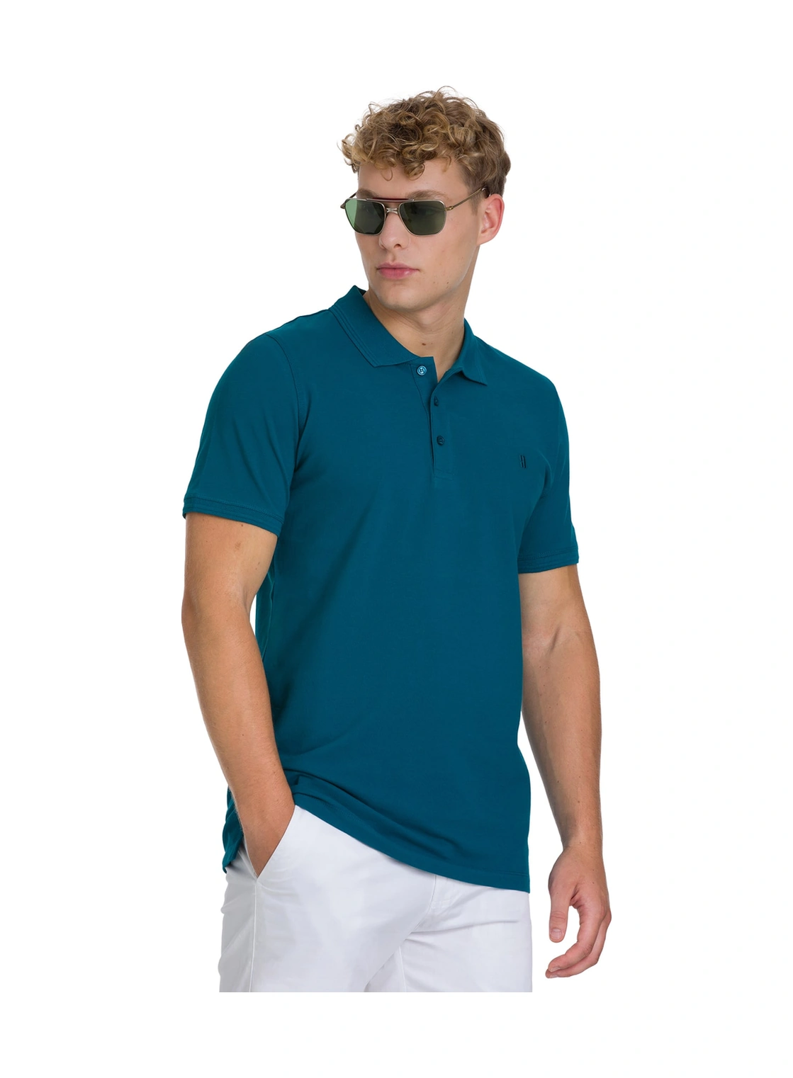 Hatemoğlu Mavi Regular Fit 100% Pamuklu Polo Yaka Tişört 35217 608132