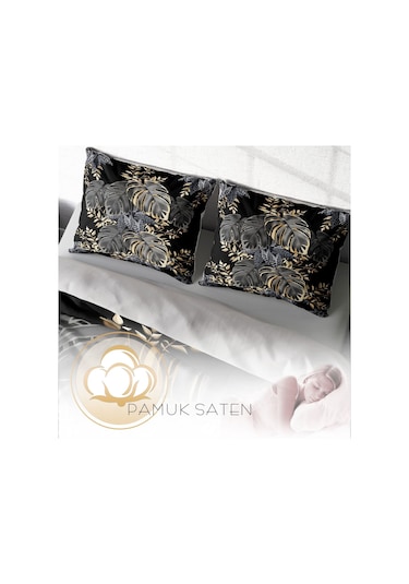 Monohome Leaf 3D Pamuk Saten Çift Kişilik Nevresim Takımı