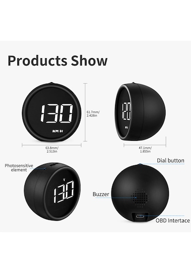 Geeroyoo Araba Yeni Obd Hız Göstergesi Hud Head-up Ekranı B1 Çok Fonksiyonlu Araç Tanılama Dedektörü Hız Göstergesi Güvenli Sürüş