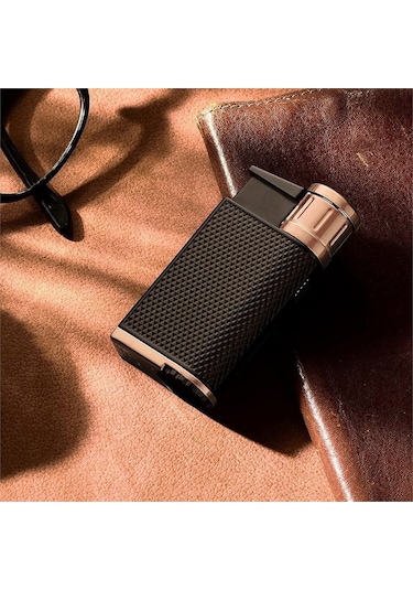 Colibri Evo Storm Çift Alevli Çakmak Puro Çakmağı Rose Siyah Krom