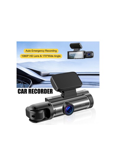 Gajeena Araba İki Lensli Dvr: Ön/iç 1080p Kayıt, 170 Geniş Açı, Gece Görüşü, 24 Saat Park Monitörü, 3.16" Ekran