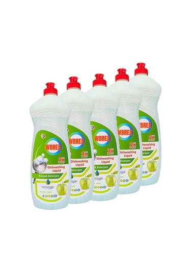Wbrex Elma Kokulu Sıvı Bulaşık Deterjanı 5 x 650 ML