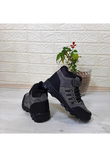 Black Sea 542 Füme Kürklü Fermuarlı Cırtlı Erkek Çocuk Bot 001