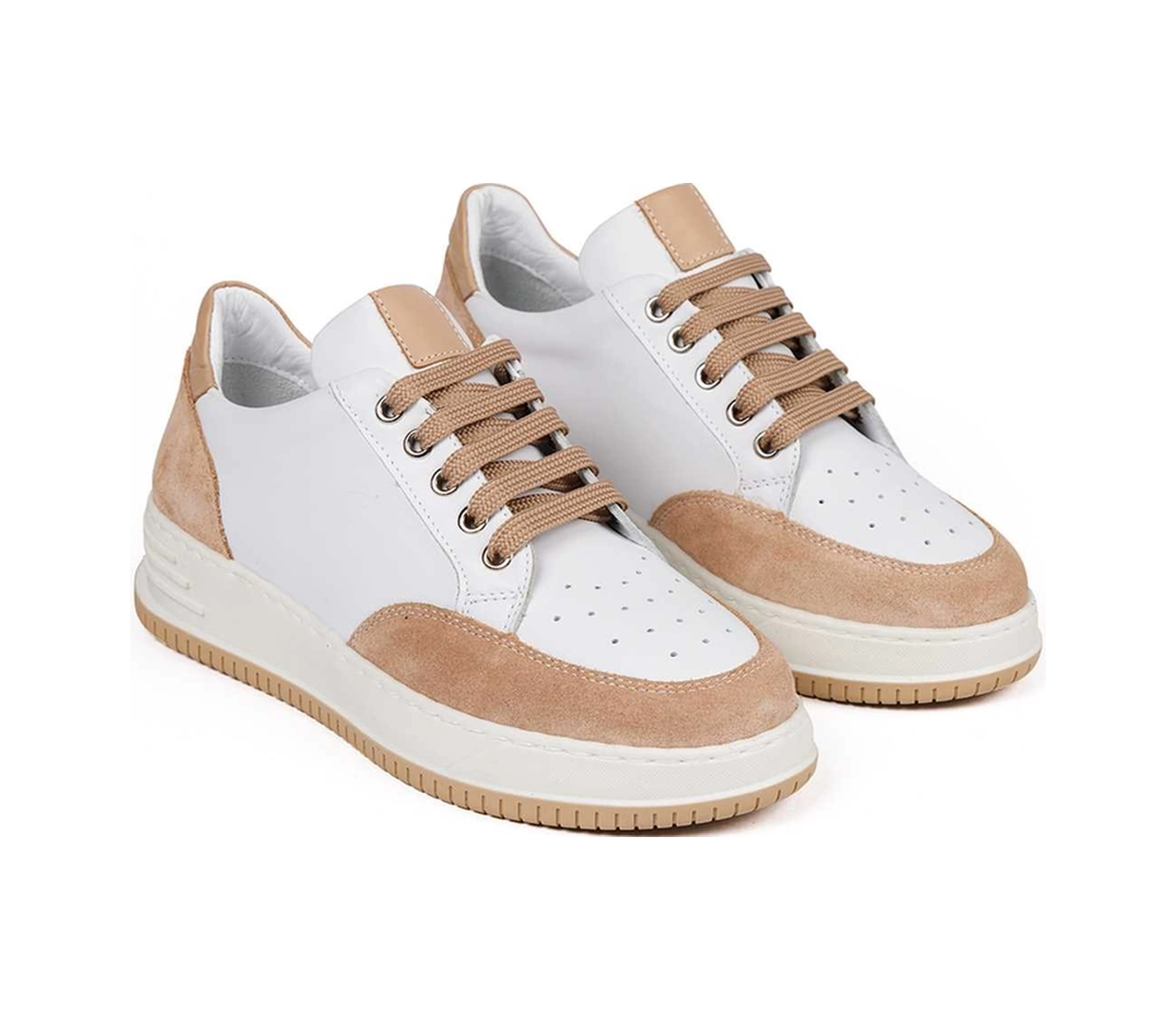 Bestello Bağcıklı Termoplastik Sneaker 101-232119-14 Kadın Ayakkabı Nude-beyaz