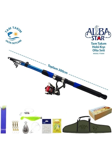 Albastar Tam Takım Hobi Kıyı Olta Seti - 300Cm Kamışla - 300Cm-Standart