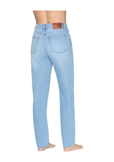 Calvin Klein New Mom Jean Panama Kadın Mavi Kot Pantolon-14793