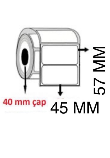 Boş Yapışkanlı Kuşe Barkod Etiketi 45mm X 57mm 1