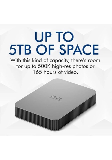 Lacie Mobile Drive Secure External Hard Drive Taşınabilir Hdd - Refresh Refresh 1 Tb Silver
