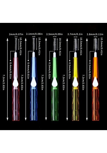 Willowhaven 0.7mm Mavi Diş Arası Fırçası 10lu Set - Taşınabilir, Ergonomik, Plak Temizleme