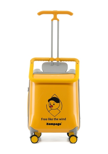 Free Like The Wind Binilebilir Çocuk Valizi Kabin Boy, Düşme Engelleyici Sarı