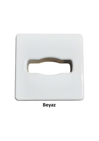Adilon Masaüstü Kablo Kanalı Deliği Kapağı, Kare, Beyaz 6 Cm