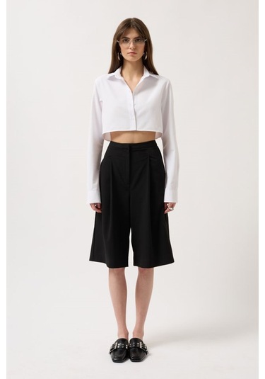 Basic Crop Gömlek Beyaz