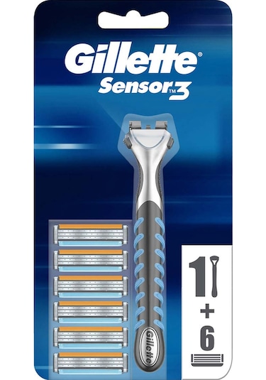 Gillette Sensor3 Tıraş Makinesi + Yedek Bıçak 6'lı